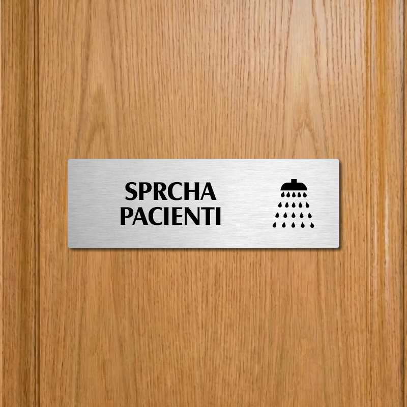 Sprcha pacienti, 240x79mm, zlatá popiska 